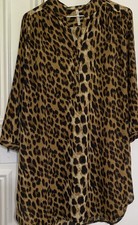 Kate Collection sheer animal Tunic Top Made in USA