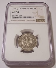 West Germany 1957 J Mark AU58 NGC