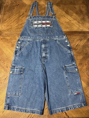 Vintage Tommy Jeans Overalls Size L - Hilfiger Baggy Denim 90s Y2K Rapper Bib 
