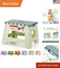 Lightweight 9-Inch Folding Step Stool  Non-Slip Plastic Design for Kids