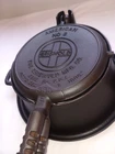GRISWOLD #8 SLANT LOGO WAFFLE MAKER WITH HIGH BASE 885 886 CLEANED AND SEASONED