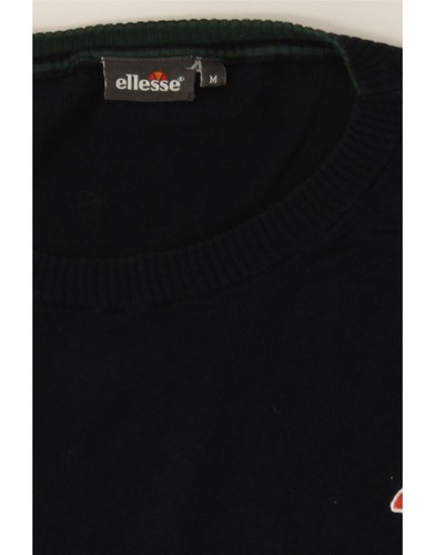 ELLESSE Mens Crew Neck Jumper Sweater Medium Navy Blue Cotton BP07 - Picture 3 of 3