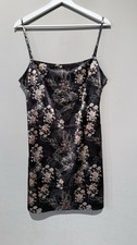 Urban Outfitters Black Dragon Print Sateen Twill Mini Dress Women L/XL
