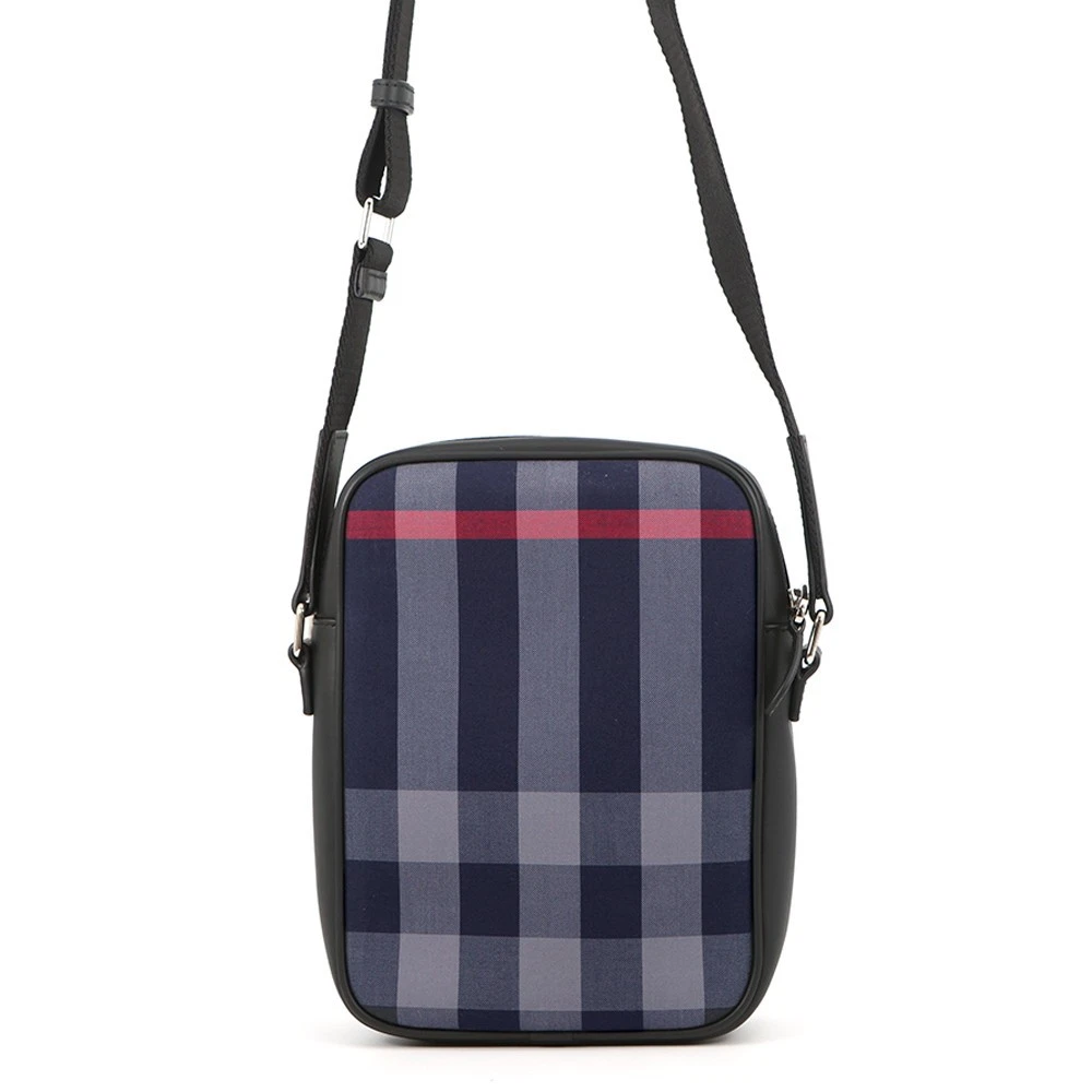 Burberry — BURBERRY Super Explode Check Vertical Camera Bag Canvas/Leather Navy/Gray 80...