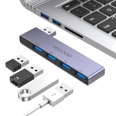 USB Hub 3.0, USB Splitter, Mehrere USB Anschlüsse, Kabel-los, für Laptop