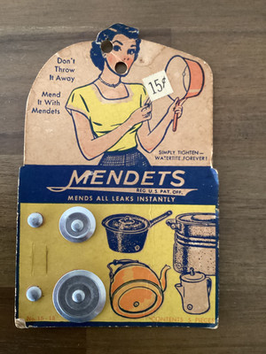 Vintage Collette Manufacturing MENDETS Pot & Pan Leak Repair Kit