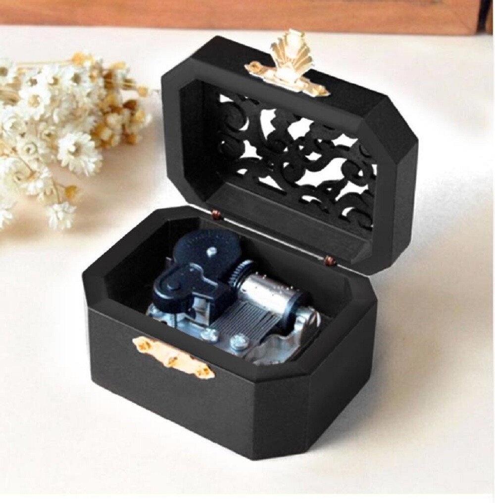 BLACK WOODEN OCTAGON MUSIC BOX : KINGDOM HEARTS | eBay