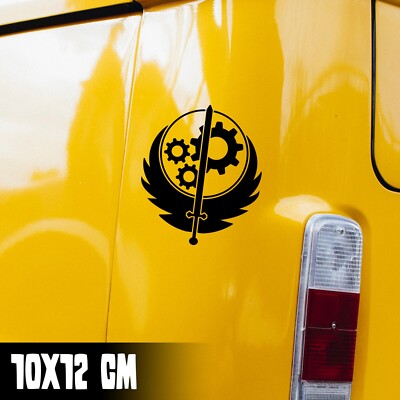 AUTO AUFKLEBER ''STÄHLERNE BRUDERSCHAFT'' 10X12CM LOGO FALLOUT GAME STICKER #0282
