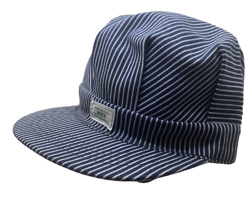 Cappello conduttore treno ferrovie imperiali vintage chiave cappello abbigliamento da lavoro a righe made in USA - Foto 4 di 12