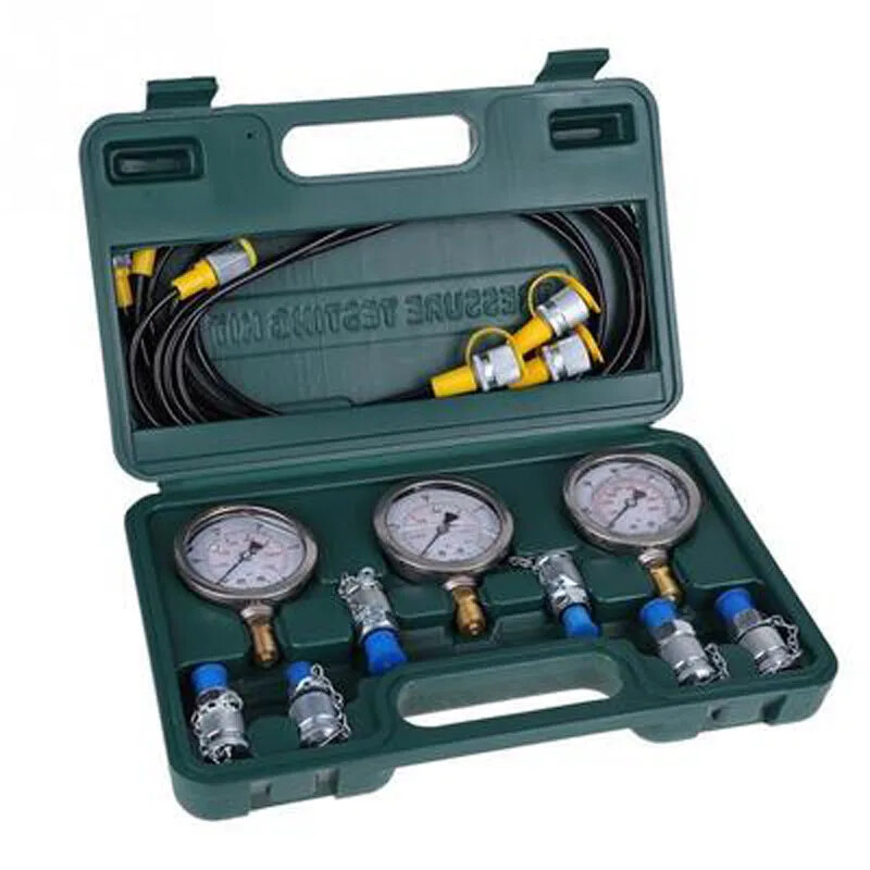 Hydraulic Pressure Guage Excavator Hydraulic Pressure Test Kit With Testing Hose
