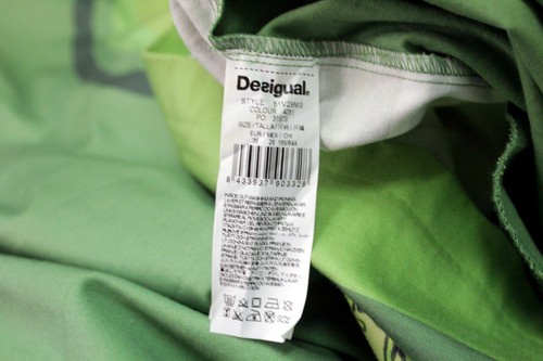 Desigual Robe Femme Taille 36 Costume Logo Vert Robe Fourreau Coton - Photo 13 sur 13