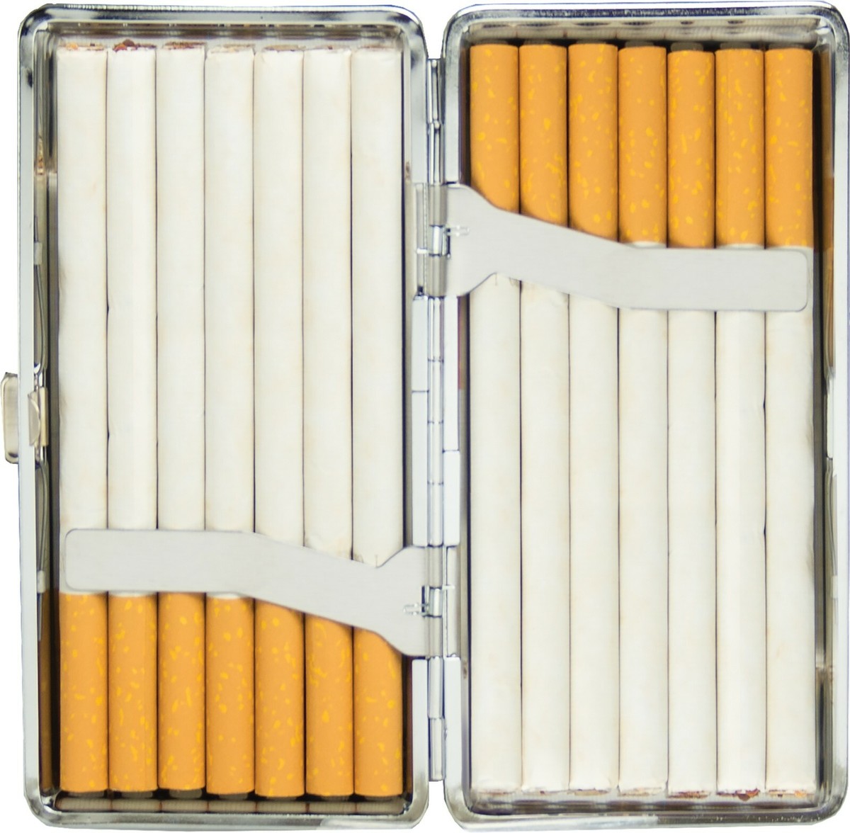 cigarette case for 120's Westin Silver 120's Size Metal Double Sided Cigarette Case Holder
