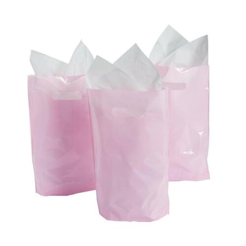 Sacs en plastique rose - fournitures de fête d'anniversaire princesse et ruban rose - 50 pièces - Photo 1 sur 1