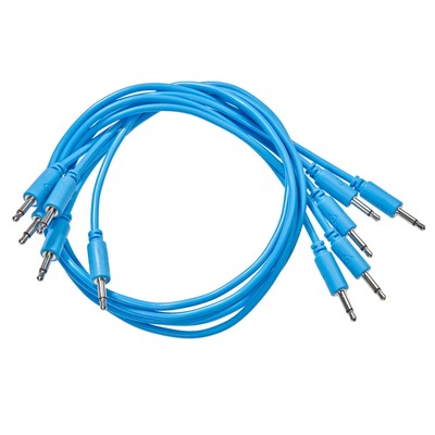 Black Market 3'' 3.5mm Modular Synthesizer Patch Cable - 5-Pack, Blue