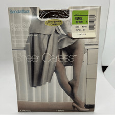 VTG JCPenney Pantyhose Sheer Caress Silky Sheer deep brown Average Control Top