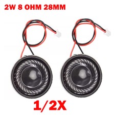 1/2x 2W 8 Ohm Micro Internal Speaker Magnet Loudspeaker 28mm Dia  Pin Wire USA