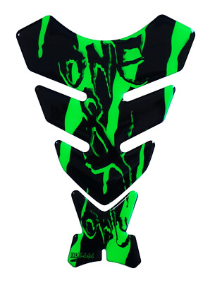 Tankpad 3D Motorrad Gel Aufkleber Monster Neon Grün Lackschutz Sticker : Form 11