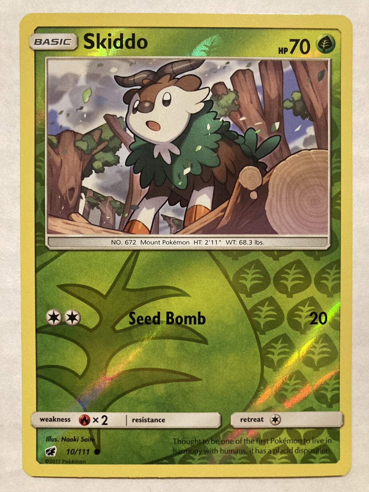 Skiddo | Crimson Invasion 10/111 | Common Reverse Holo Pokémon Card Unlimited NM