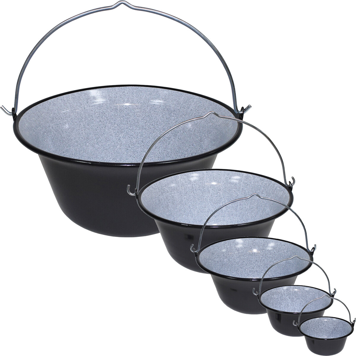 Troph-e-shop 40L Gulaschkessel Emaille - Ungarischer Großtopf Für 40-50 Personen