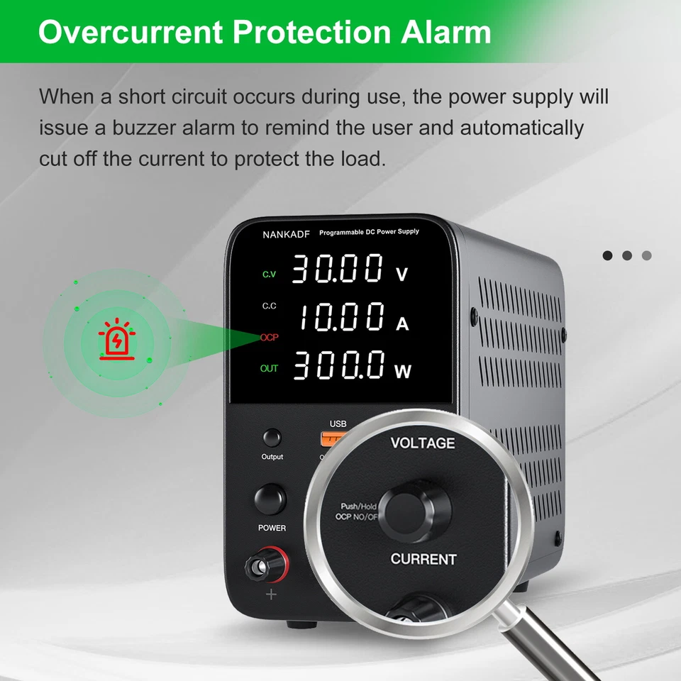 Fuente de alimentación de CC ajustable de laboratorio WPS 0-30V/60V 0-5A/0-10A conmutación de banco variable Foto 4 de 4