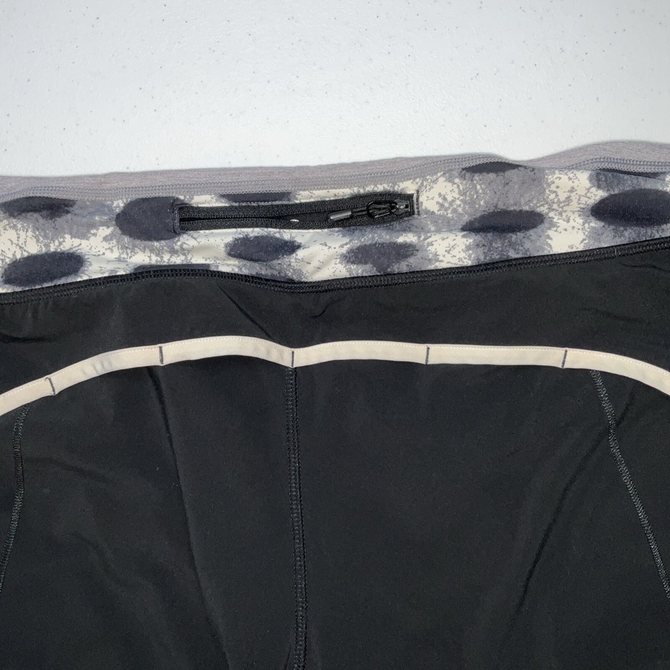 Lululemon Shorts Turbo Run Athletic Lined Zip Pocket Striped Waist