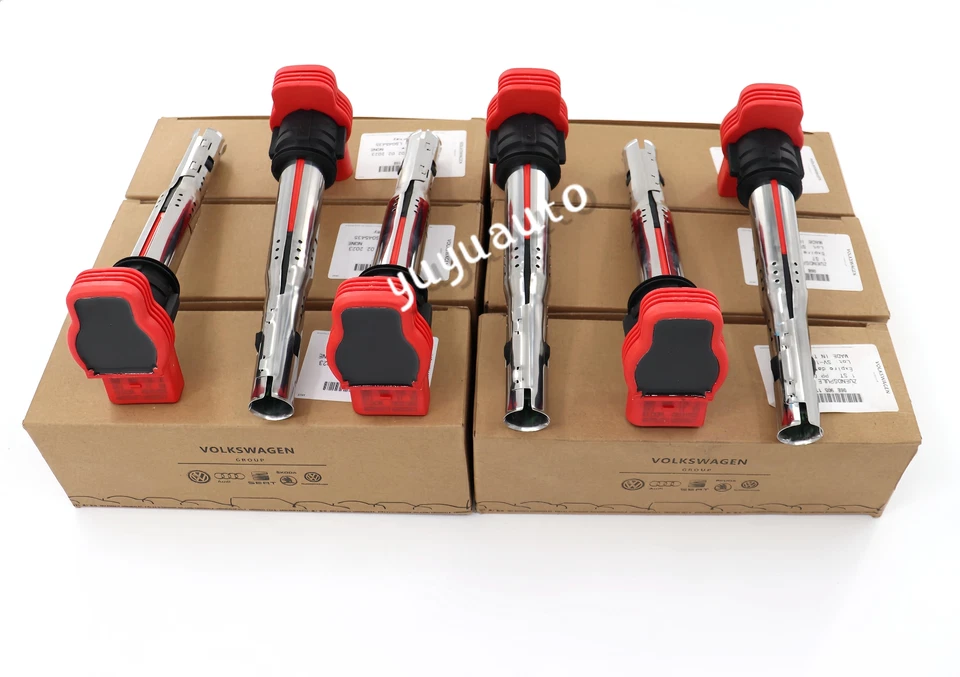 6x NEW OEM RED IGNITION COIL VW Touareg 06E905115G AUDI A6 A4 S5 R8 A8 3.0T 4.2 - Image 4 of 4