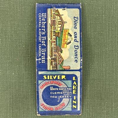 Vintage Matchbook Dilver Lake Inn Clementon New Jersey Matches Unstruck