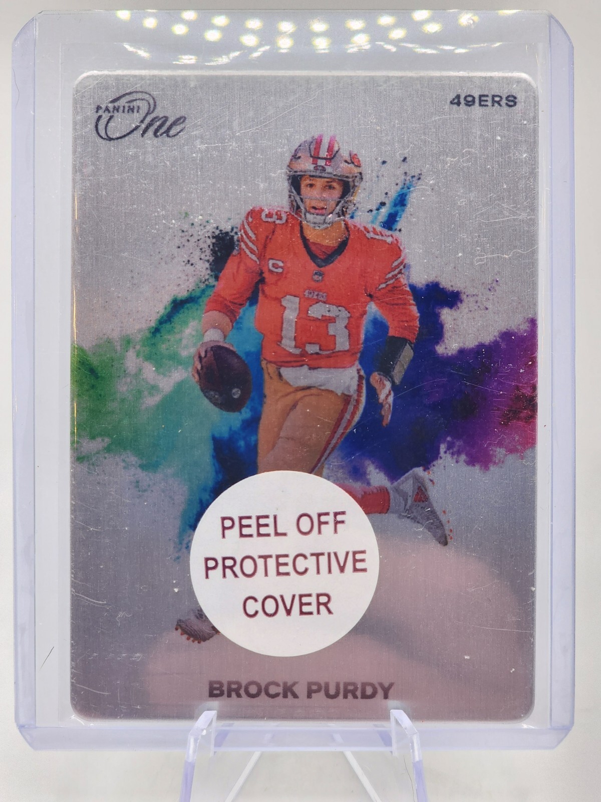 2023 PANINI ONE BROCK PURDY CASE HIT METAL COLOR BLAST SSP RARE CARD