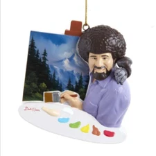 Bob Ross Painting Personlzable Ornament 3.5"