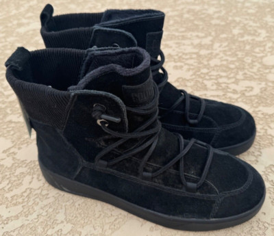 COUGAR BRIA BLACK WATERPROOF LEATHER SNEAKER BOOTS-WOMEN'S 10-NEW NO BOX