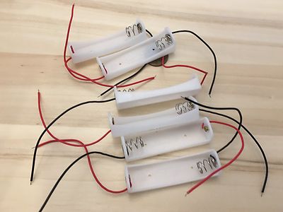 6 Pieces White one AA Battery 1.5V Holder Storage Box Case plastic C23