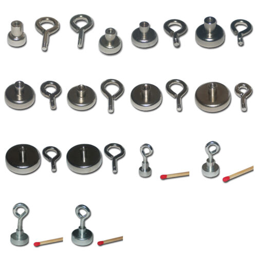 NEODYM MAGNETE MIT HAKEN ✅ ÖSE Ø10-75mm STARKE HAFTKRAFT HAKENMAGNET MAGNETHAKEN - Bild 4 von 25