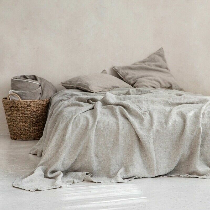 Pure Linen Flax Bed Sheet Bedsheet French Organic Natural Bedding eBay