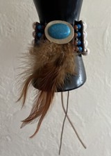 American Indian style bracelet made of beads and leather