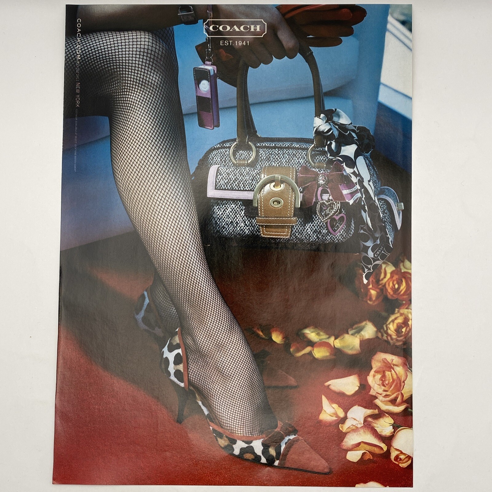 2005 Coach Shoes Handbags Ad with Heels Fishnet Stockings Sexy Long Legs-image