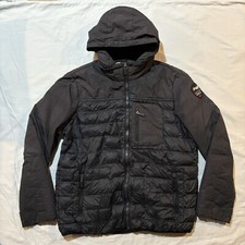 Pajar Canada Down Hooded Ouffer Jacket Men  s XL Black Patch READ