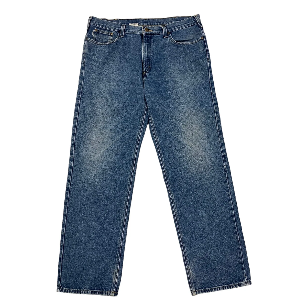 Carhartt Jeans Blue Mens 40W 34L Relaxed Straight Fit Denim Zip Fly B460