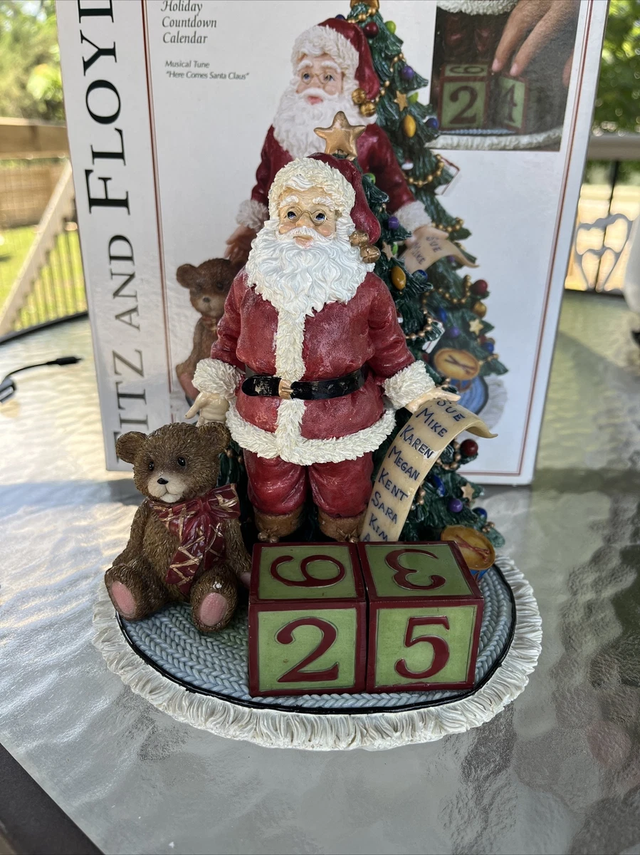 Fitz & Floyd Santa Holiday Countdown Calendar Music Box Plays Here Comes Santa | eBay Fitz & Floyd Santa Holiday Countdown Calendar Music Box Plays Here Comes Santa | eBay