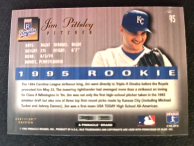 MLB - Jim Pittsley 1995 Select Certified Edition Baseball RC