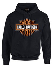 Harley-Davidson Men's Bar  Shield Pullover Fleece Hooded Sweatshirt, Black