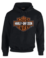 Harley-Davidson Men's Bar & Shield Pullover Fleece Hooded Sweatshirt, Black