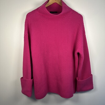 Banana Republic NWT Cashmere / Merino Wool Knit Chunky Hot Pink Sweater Small
