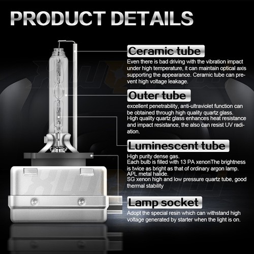 HID Xenon Headlight Bulbs For Jeep Grand Cherokee 2008-2012 13 Low Beam Qty 2 - Picture 2 of 9