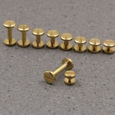 4-20mm Flat Belt Screw Leather Craft Chicago Nail Brass Solid Rivets Stud Head