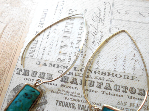 Silpada Sterling Compressed Turquoise Loop Hook Dangle Earrings W3379 E44-49 - Picture 3 of 16