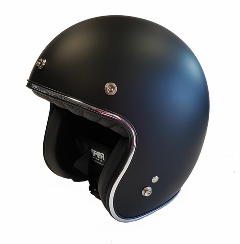 CASCO MOTO JET VIPER NERO OPACO BLACK OMOLOGATO ECE CALOTTA PICCOLA HARLEY  | eBay