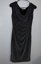 ralph lauren ruched metallic dress size 4 womens