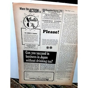 1967 Japan Air Lines Vintage Print Ad 60s Original