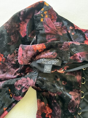 Topshop Velvet Floral Skater Tie Up Lace Long Sleeve Dress Size 4 | eBay Topshop Velvet Floral Skater Tie Up Lace Long Sleeve Dress Size 4 | eBay