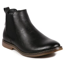 Black Men's Pull on Formal Dress Casual Chelsea Ankle Boots